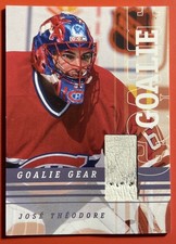 2001 In The Game Be a Player Between Pipes Jose Theodore #GG-06 Goalie Gear MEM