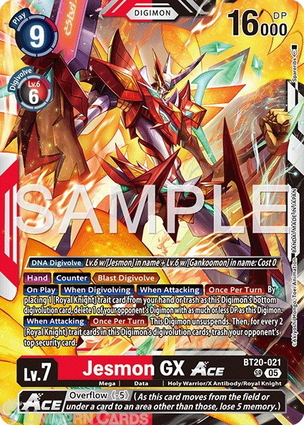 BT20-021 Jesmon GX ACE : Super Rare Foil : AD01: Advanced Booster Digimon Genera
