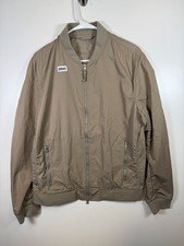 AllSaints Mens Full Zip Lightweight Udan Bomber Jacket Outdoor Beige Size Medium