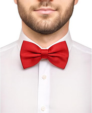 Bow Ties for Men - Men's Solid Pretied Bowties for Formal Wear - Adjustable Bow