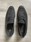 Mens Shoes - Penny Loafer Flats - Black Fabric - Size 9 — photo 1
