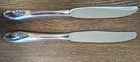 PAIR SCULPTURED ROSE- TOWLE HH  STERLING BUTTER / DINNER KNIVES