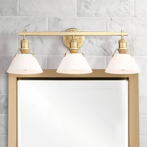 Orwell 27 1/4" Wide Bronze Opal Glass 3-Light Bath Light - Picture 1 of 6