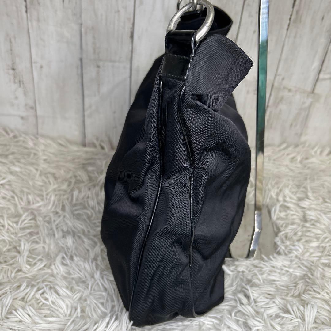 Minimal Bamboo Gucci Nylon Bag Handbag Black - GUCCI thumbnail 5