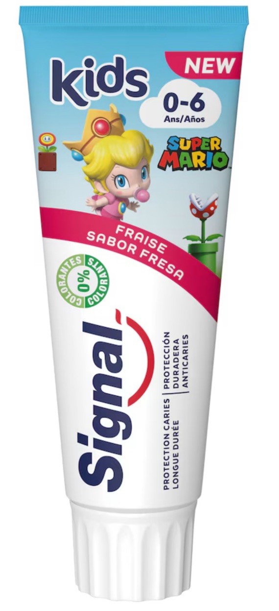 Dentifrice enfant 0-6 ans Signal Junior fraise protection caries Super Mario 75ml