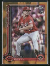 CHASE PETTY 2025 Topps Chrome Update #USC97 GOLD LAVA REFRACTOR  30/50 RC REDS