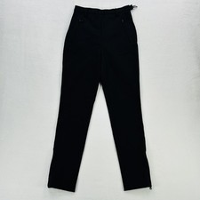 Prada Pants Womens 38 Black Dress Straight Leg Ankle Zip Pockets Made Italy