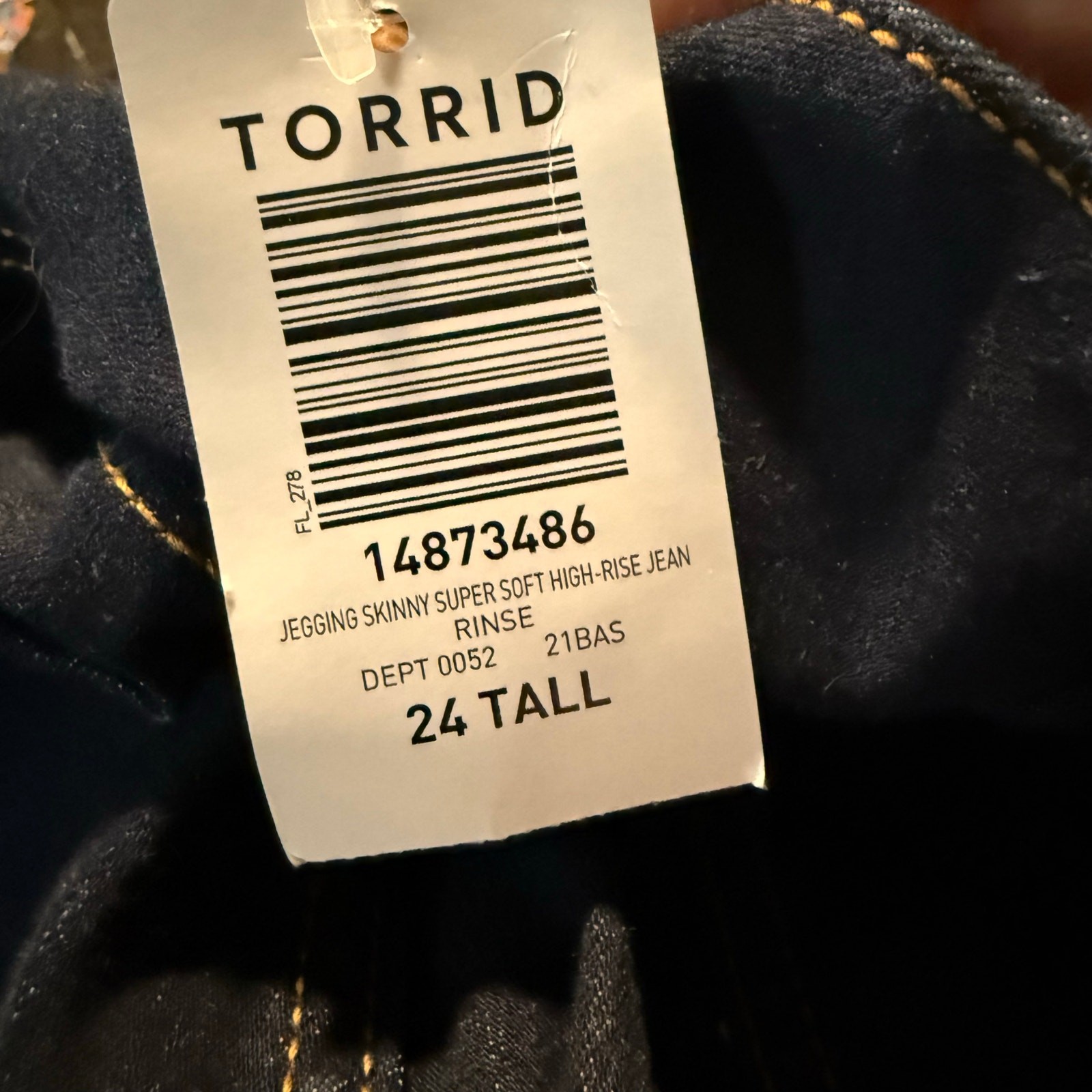 Torrid Skinny Super Soft High Rise Jegging Jean, Dark Wash, Size 24 Tall, NWT