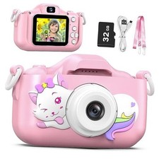 Kids Selfie Camera Toys for Girls Age 3-9, Digital Video Camera DC-H21-PINK