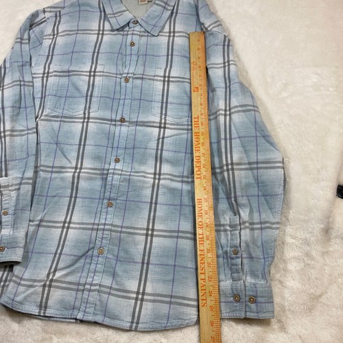 Camicia Carbon 2 Cobalto Uomo XL Plaid Bottoni Manica Lunga Blu Grigio Outdoor - Foto 5 di 8