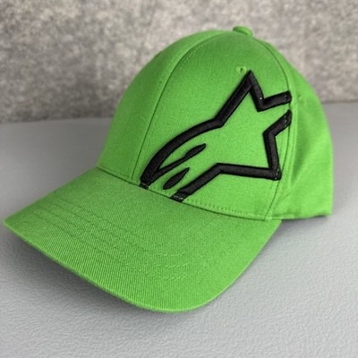 Alpinestars Hat L/XL Green Ride Flexfit Baseball Cap Logo Alpine Star