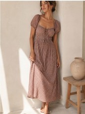 Reformation Rhett Midi Dress in Audrie Check