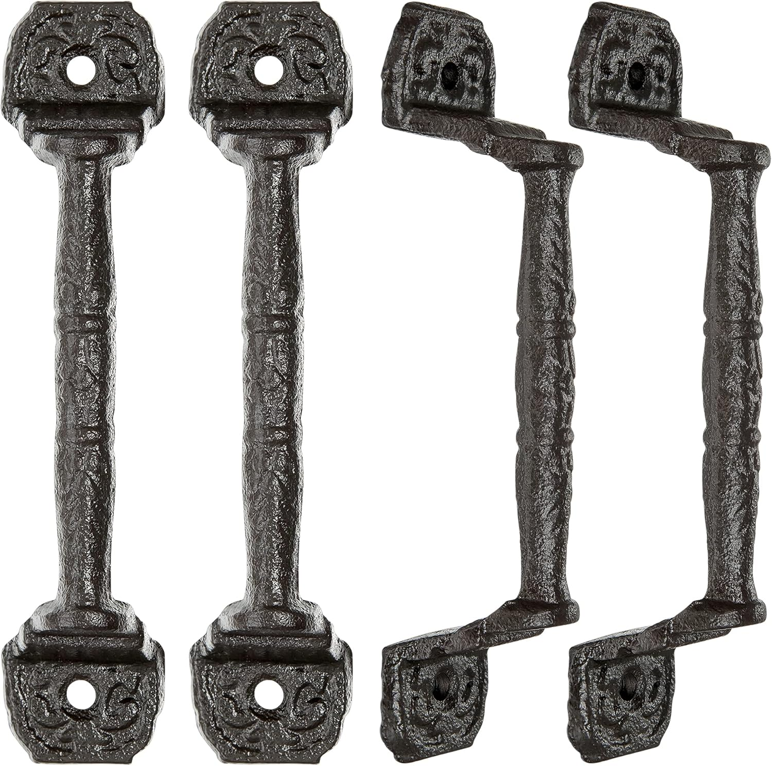 Vintage Dark Brown Cast Iron Sliding Barn Door Handles 4 Pack 5.51 Inch