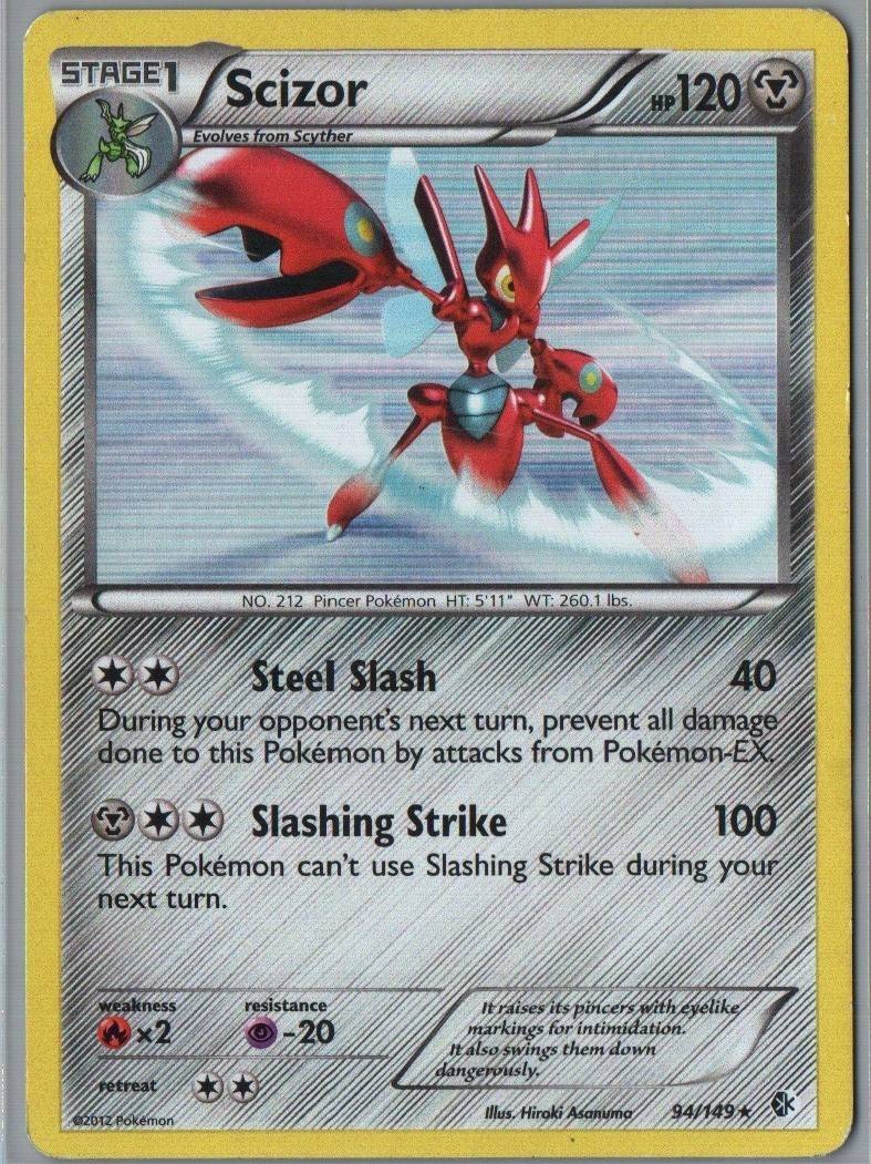 Scizor 94/149 Holo Rare Boundaries Crossed Pokemon Moderately Played