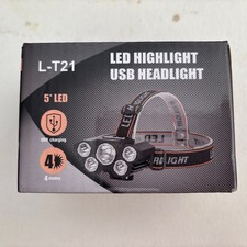 USB 5-LED Rechargeable Headlamp with 4 Modes
