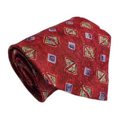 Robert Talbott Best of Class Red Geometric Pattern Men's Silk Neck Tie