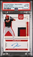 2024 NATIONAL TREASURES SILO SIGNATURES HOLO SILVER #JWD JAMES WOOD 16/25 PSA 8