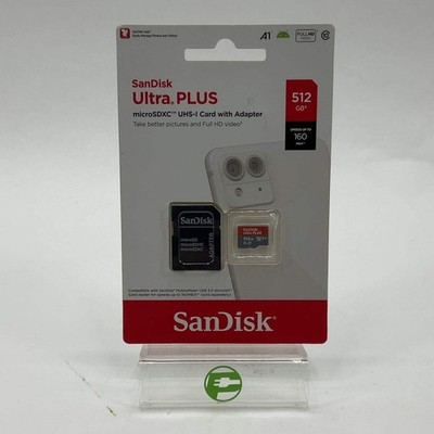 New SanDisk Ultra Plus 512GB 10MB/s UHS-I microSDXC FHD