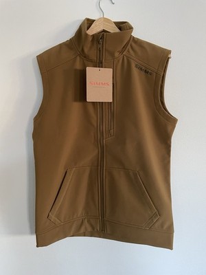 Simms Rogue Vest Men's S Bronze Brown Fleece Lined Soft Shell NWT Retail $119