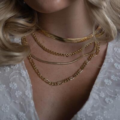 24K Gold Plated Snake Chain Necklace – Unisex, Adjustable Length, Nickel-Free, German Made 4 thumbnail image