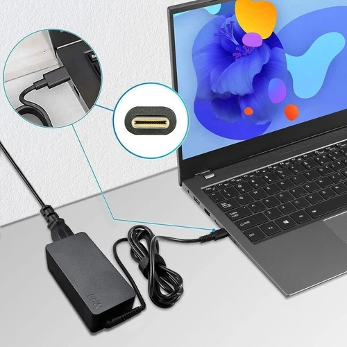 65W USB C Type C for HP Chromebook Lenovo/Acer/Asus/Samsung Power Laptop Charger - Picture 2 of 13