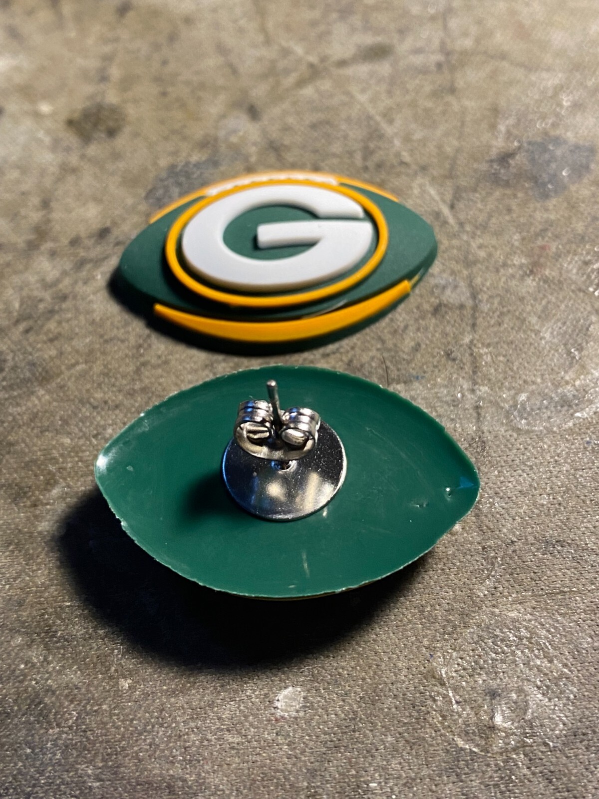Green Bay Packers silicone charm stud earrings eBay
