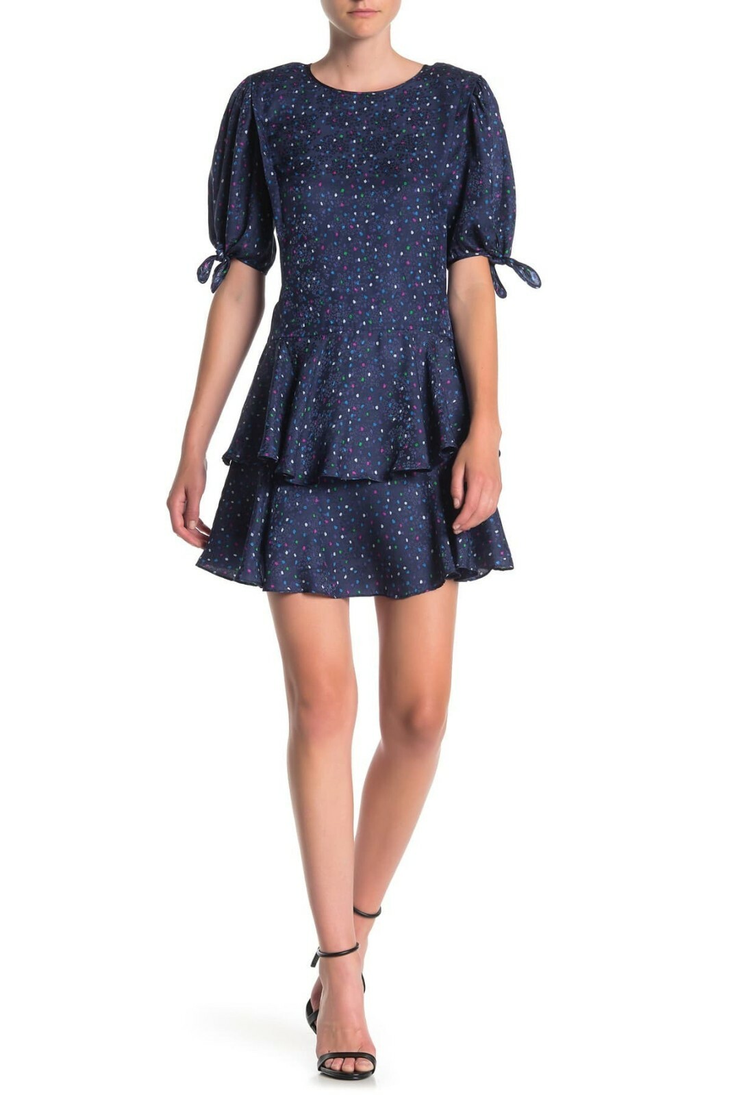 New Rebecca Taylor Ruffled Polka Dot Silk Dress Size 4