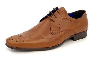 Brogue Leather Formal Shoes Tan 