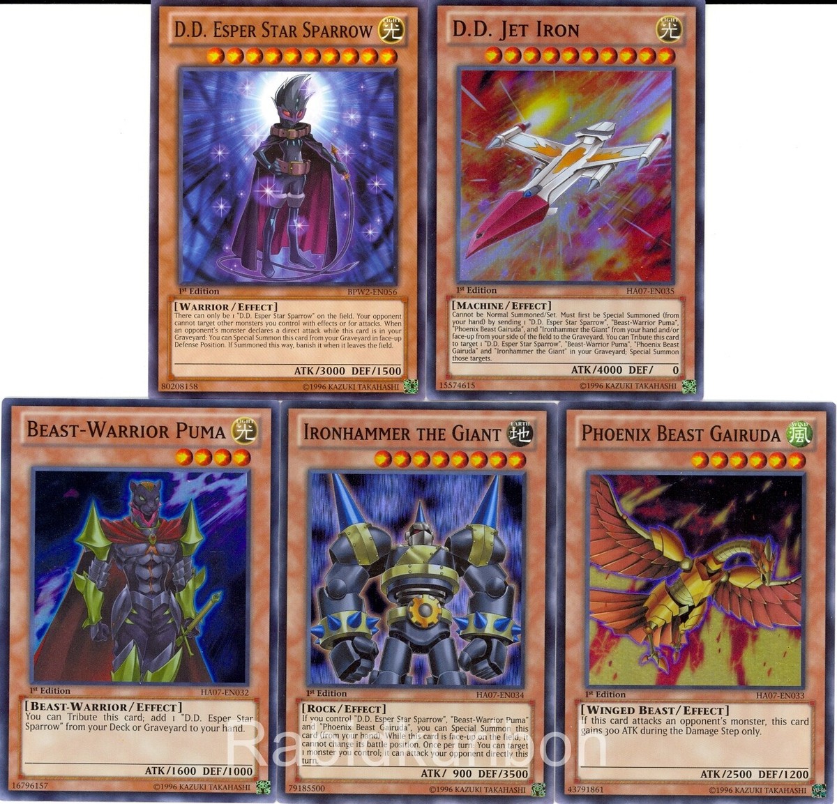 Yugioh Sparrow Family Set - D.D. Jet Iron + Esper Star Sparrow + Ironhammer Puma Yugioh Sparrow Family Set - D.D. Jet Iron + Esper Star Sparrow + Ironhammer Puma