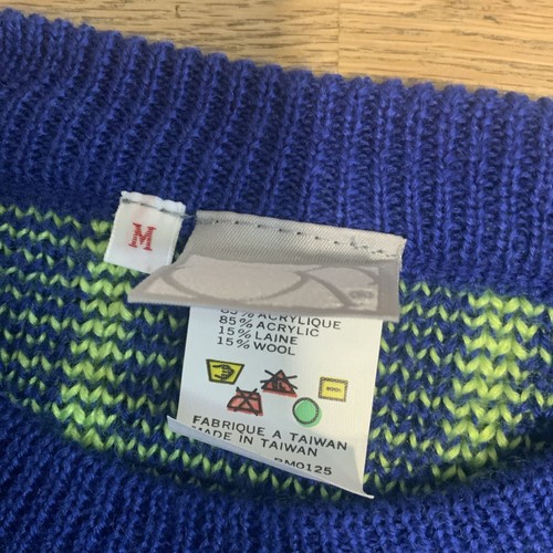 Vintage 1980s 90s Knitted Jumper Ocean Pacific Retro With Tags Sno Pro Patches - Picture 9 of 9
