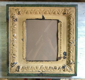 23 X23 Antique Reclaimed Tin Ceiling Metal 11x14 Tan Green