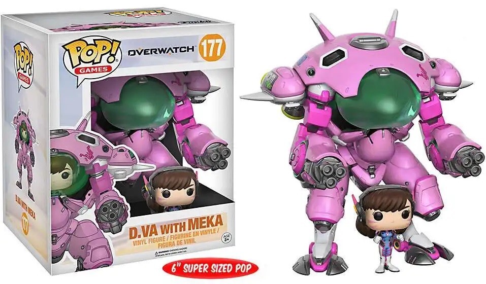 Funko Pop Games Overwatch D.VA with Meka 177 13090 6 inch New Mint