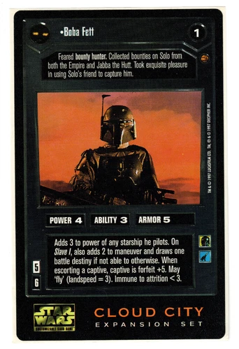 1997 Star Wars CCG: Cloud City Expansion Boba Fett Promo Oversized Sticker