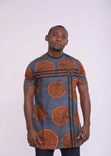 Tora African Ankara Print Men's Short Sleeve Top