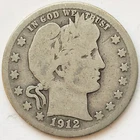1912-S Barber Quarter 25c AG Condition * Original Surfaces * Rare * 1912S Key