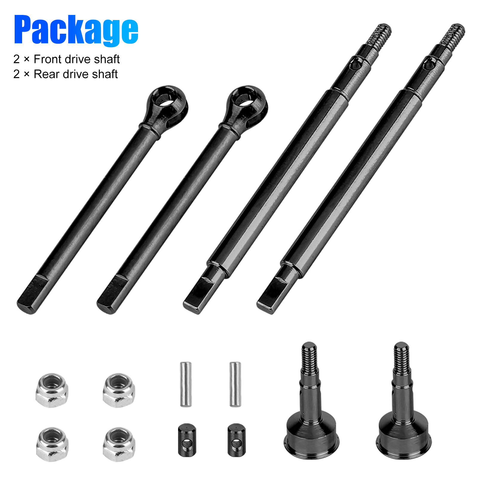 2Pcs Steel Front & Rear CVD Drive Shafts for Traxxas 1/18 RC Track