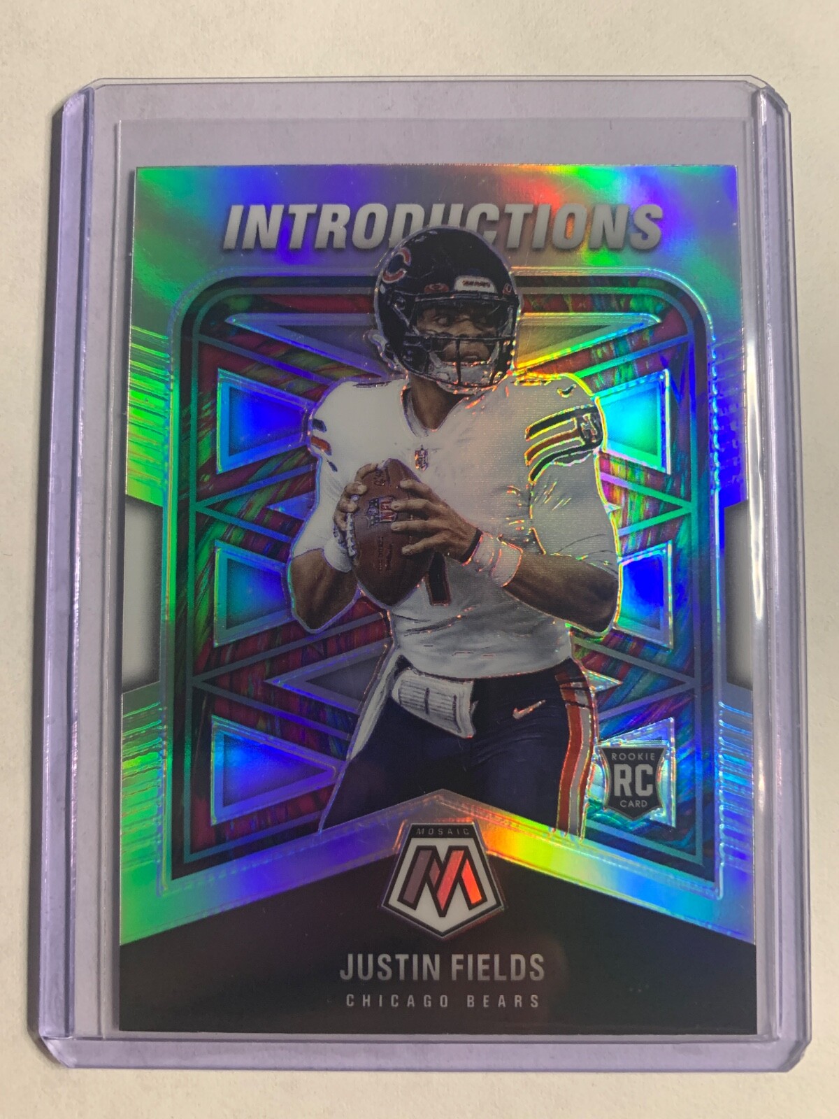 2021 Panini Mosaic Introductions Rookie Silver Prizm Justin Fields #I-4 A