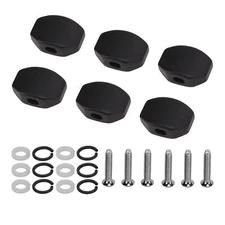 6Set Guitar Tuning Peg Buttons Ebony Metal Tuner Machine Head Button Replacement