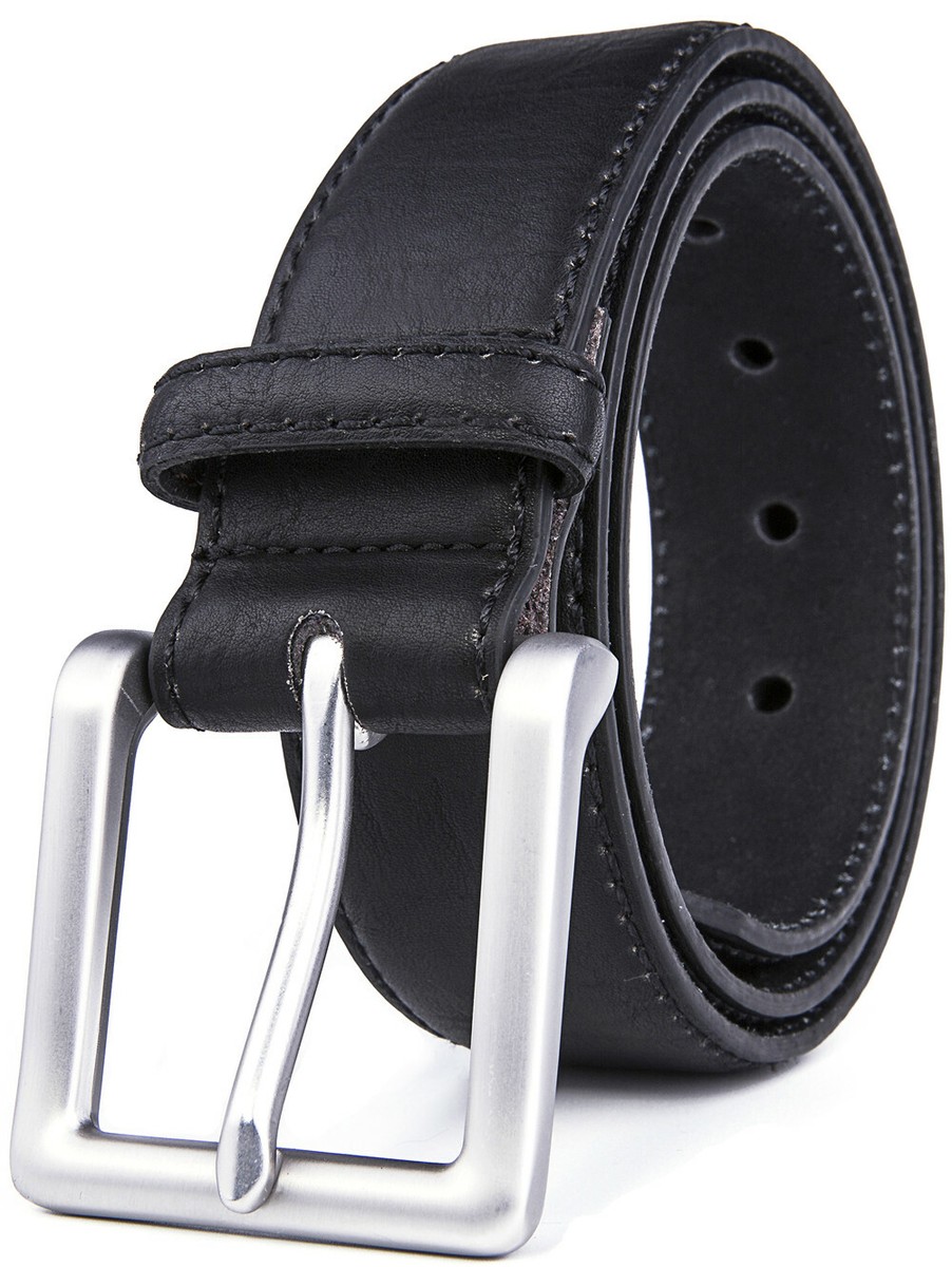 Men's Leather Casual Belt for Jeans Khakis Dress Belt for Men
