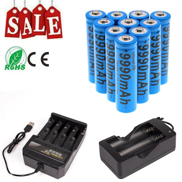 9990mah 3 7v Lithium Rechargeable Battery W Smart Usb Charger For Flashlight Xc Crabbycrab Com