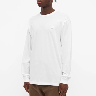 ACNE Studios Longsleeve Logo Tee | White | Size Extra Small / XS | Eisen Face