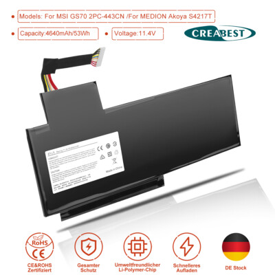 11.4V MS-1771 BTY-L76 Laptop Akku Für MSI GS70 2PE025CN MEDION Akoya S4217T Neu