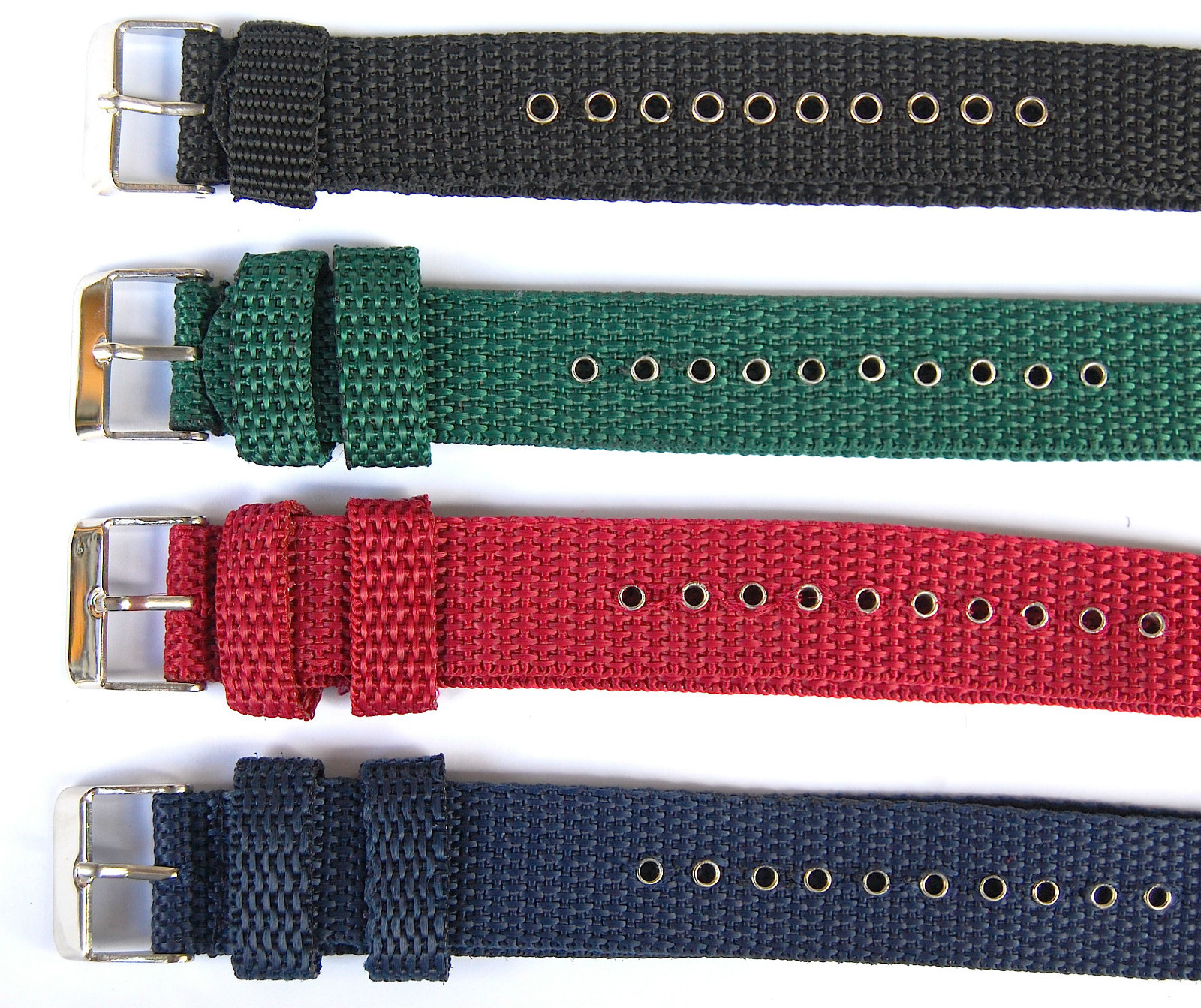 Black Blue Red Green Watch Strap Fabric Canvas Nylon Mens Band Choose