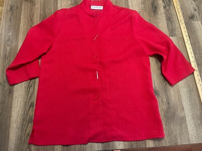 Brown Stone Studio Shirt, Mens Size Large, Red, Chinese, Kung Fu Uniform Tai Chi