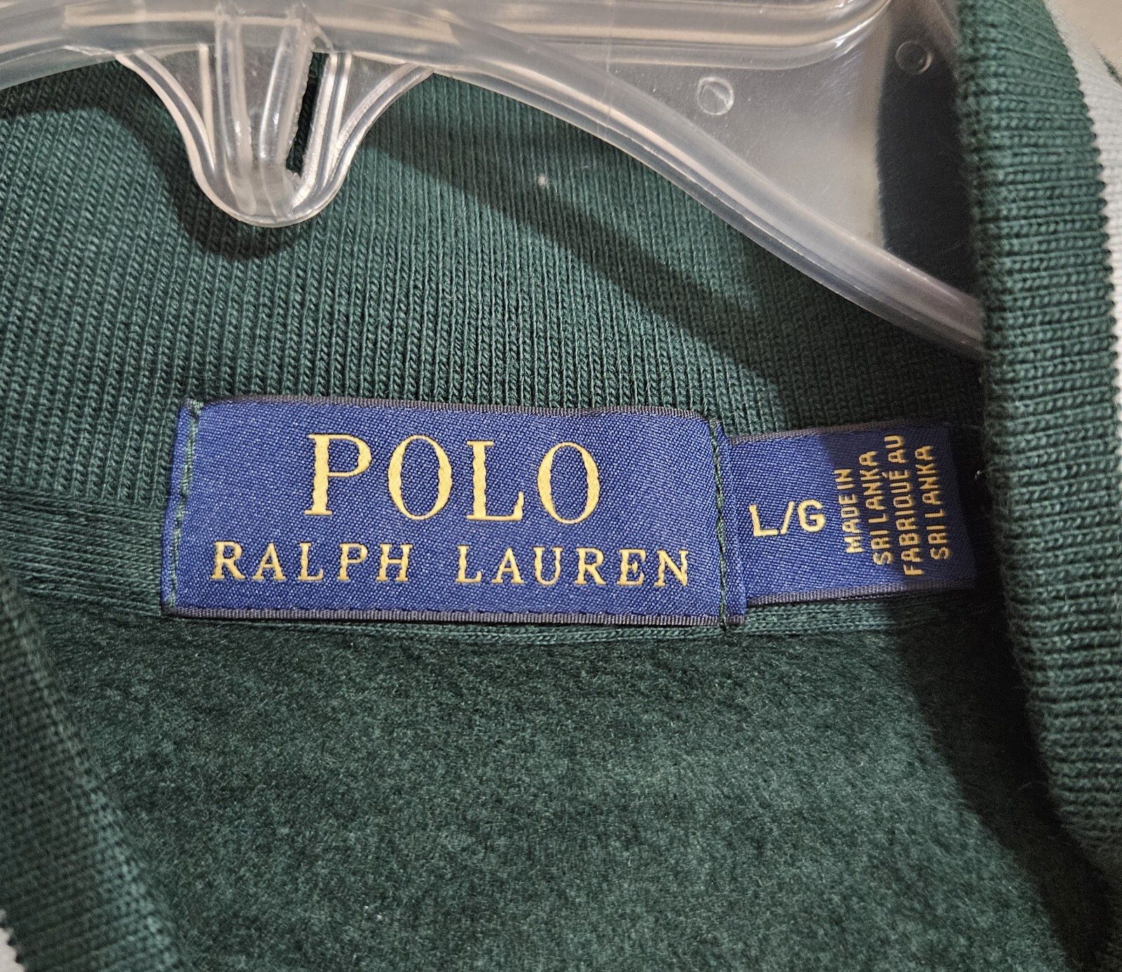 Polo Ralph Lauren verde Varsity giacca manica lunga grande pony viola uomo taglia L