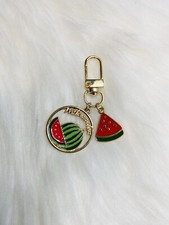 WATERMELON Bag Charm Keychain Fob Gold Color New Handmade Gift