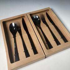 2 x nuovo set di posate ZARA casa in scatola 3 pezzi nero - NUOVO CON SCATOLA