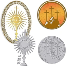 Easter Religion Sun Cross Cutting Dies for Card Making, Mountain Crucifix Die Cu