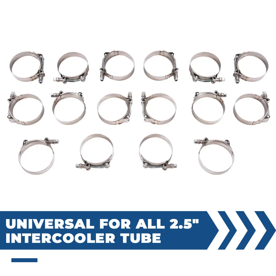 2.5" 63mm Black Universal Aluminum Turbo Intercooler Pipe Kit + Hose + Clamp - Image 4 of 4