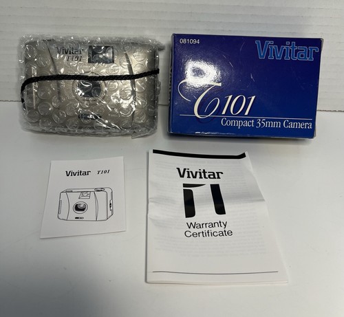 Vivitar T101 35mm Point And Shoot Camera In Original Box With Paper Manual - Picture 10 of 20